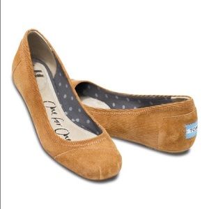 TOMS Camel Cord Suede Classics Ballet Flat